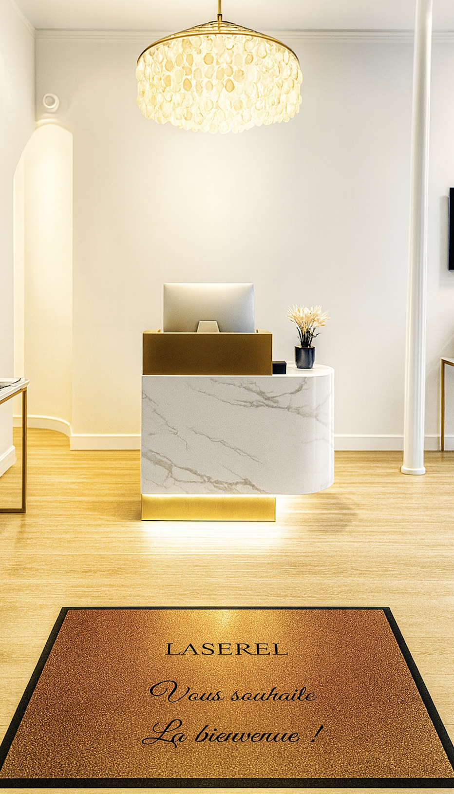 Intérieur du centre de soins Laserel à Auxerre, design moderne et lumineux