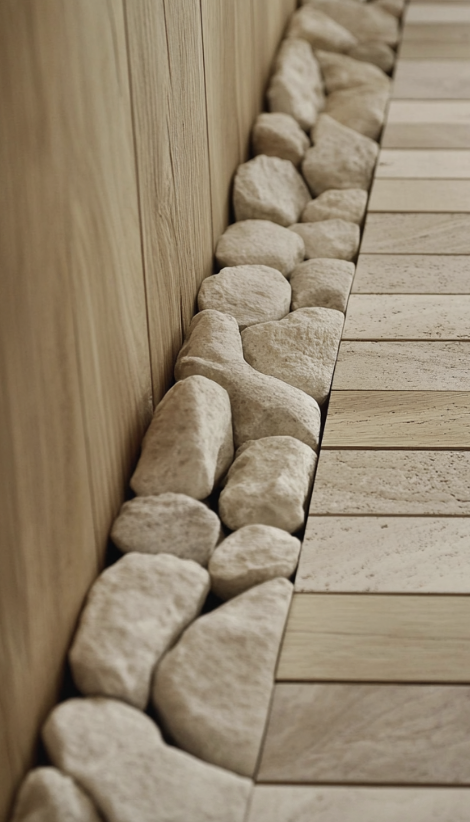 Association de galets naturels, pierre de Bourgogne et bardage bois en chêne, matériaux authentiques et durables – JBB Architecture par Jean-Baptiste Brulé