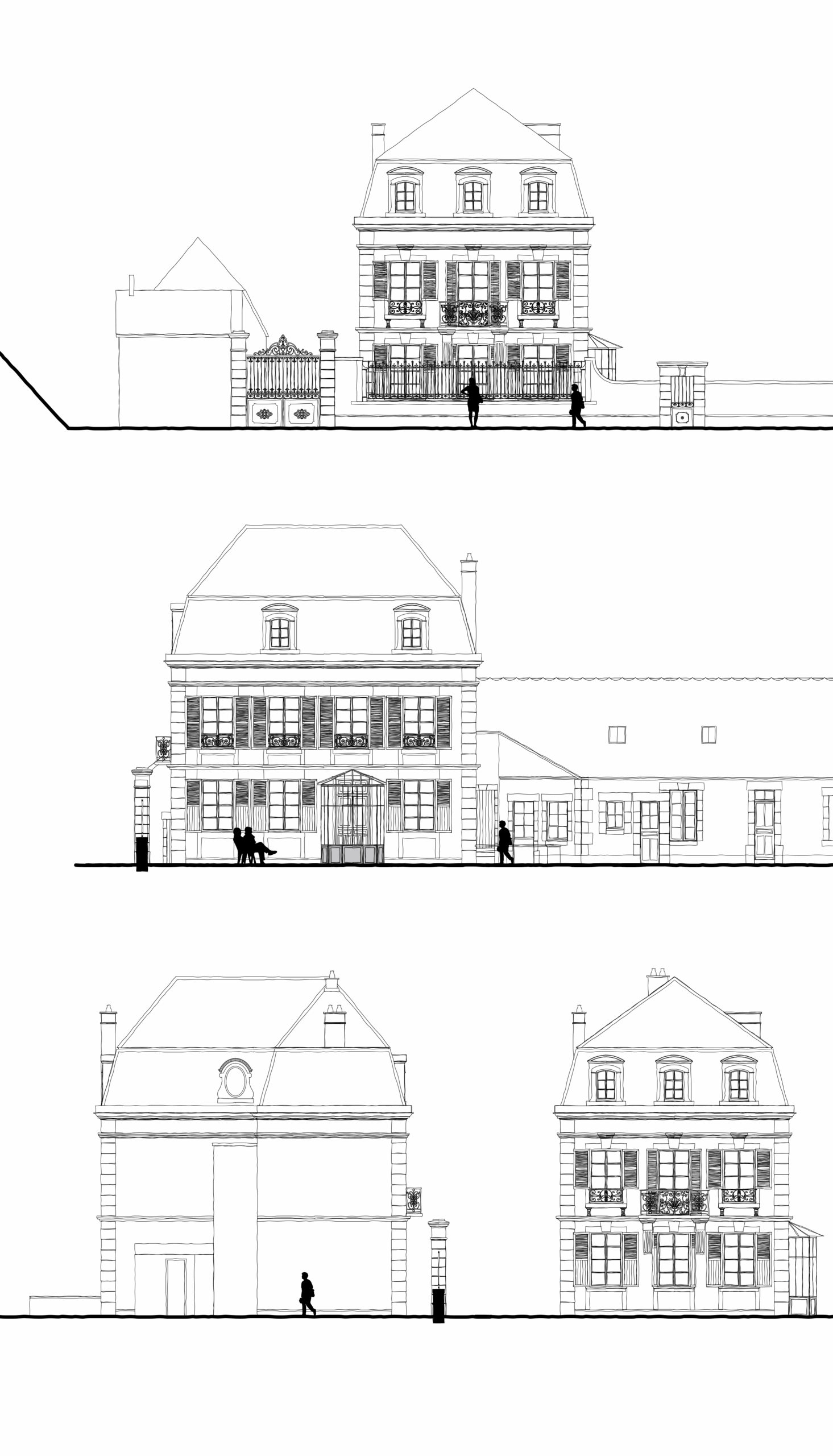 Étude d’aménagement – plans et élévations de la Villa Saigon à Auxerre – Jean-Baptiste Brulé – JBB Architecture