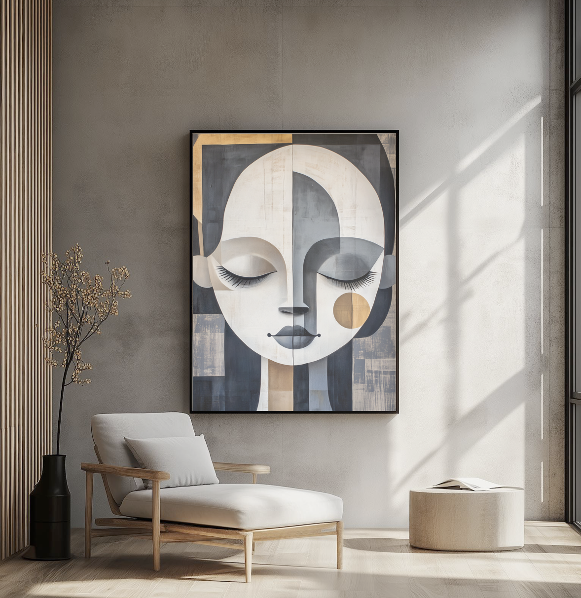 Tableau acoustique avec impression par sublimation, création JBB Architecture intérieure & design, Jean-Baptiste Brulé, alliant art et performance acoustique.